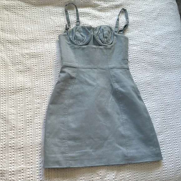 chinese dress ladies Treena Linen Mini Dress in Navy main image 1